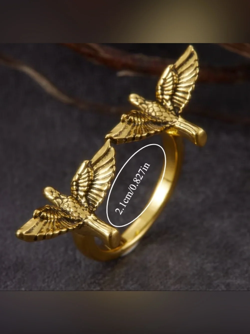 NEW! Retro open Bird Ring. Silver Winged Ring. Lucky Ring. Free symbol Ring 🕊️
